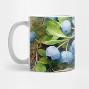 Wild Blueberries in a Forest Watercolor Mug